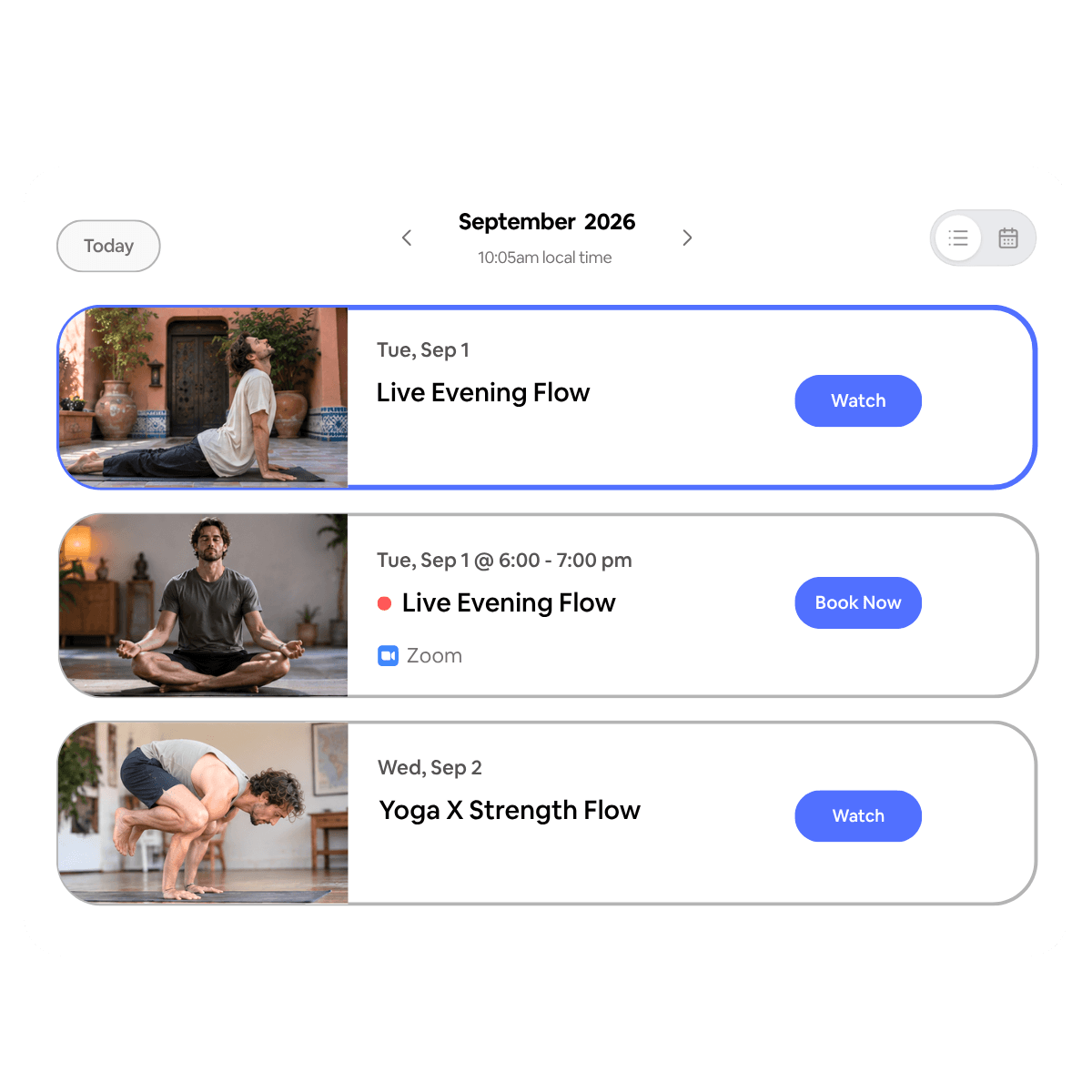 A curated Libree on-demand video schedule for members